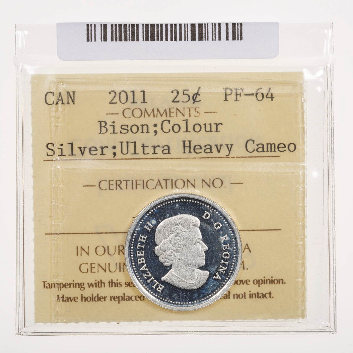 25 Cent 2011 Ultra Heavy Cameo ICCS PF-64