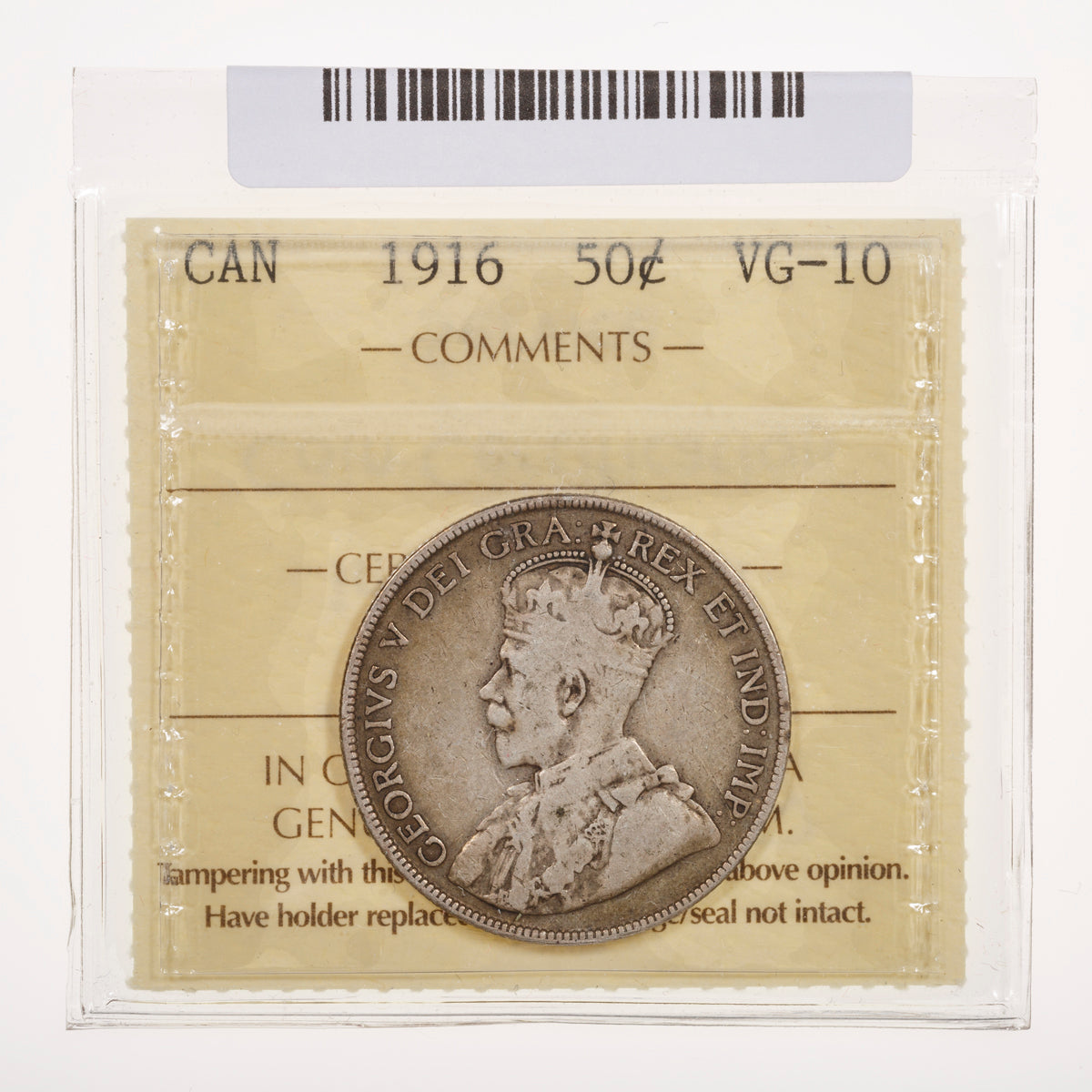 50 Cent 1916 ICCS VG-10
