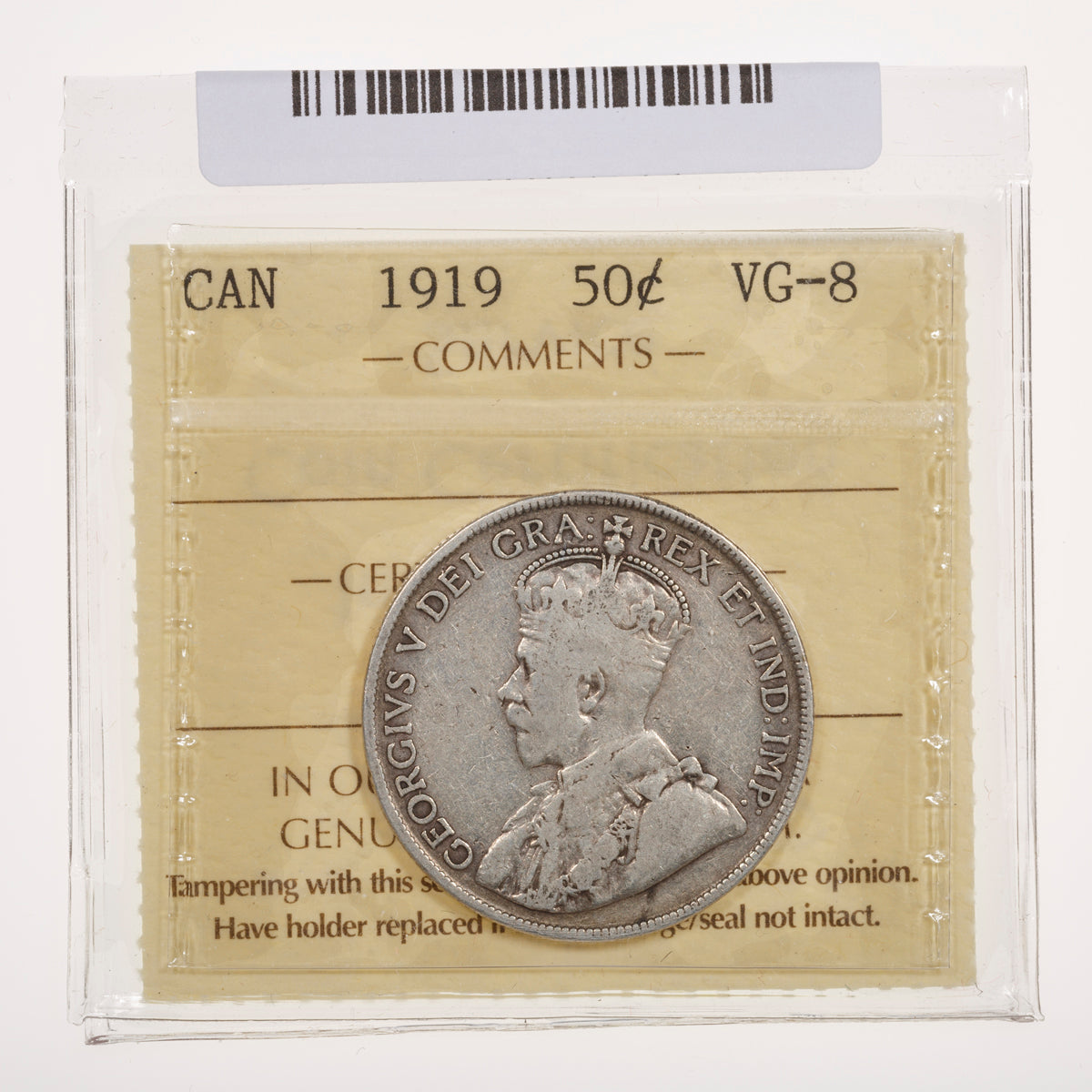 50 Cent 1919 ICCS VG-8