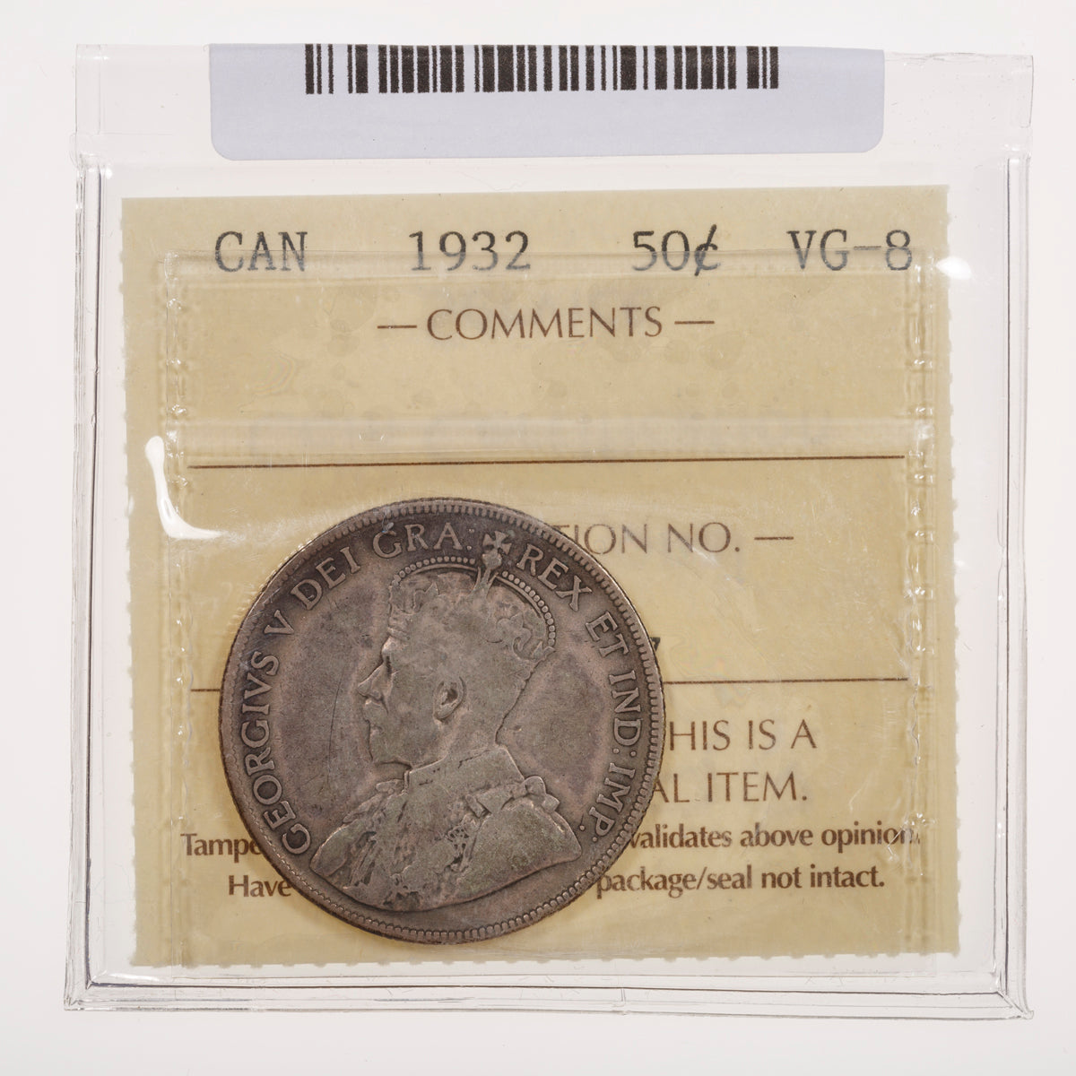 50 Cent 1932 ICCS VG-8