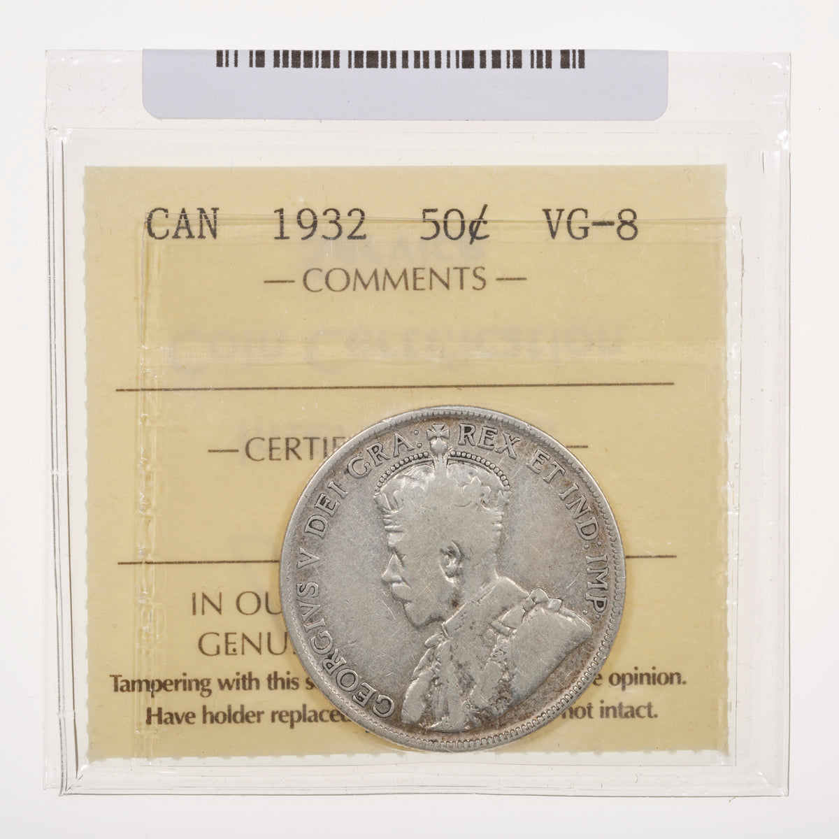 50 Cent 1932 ICCS VG-8