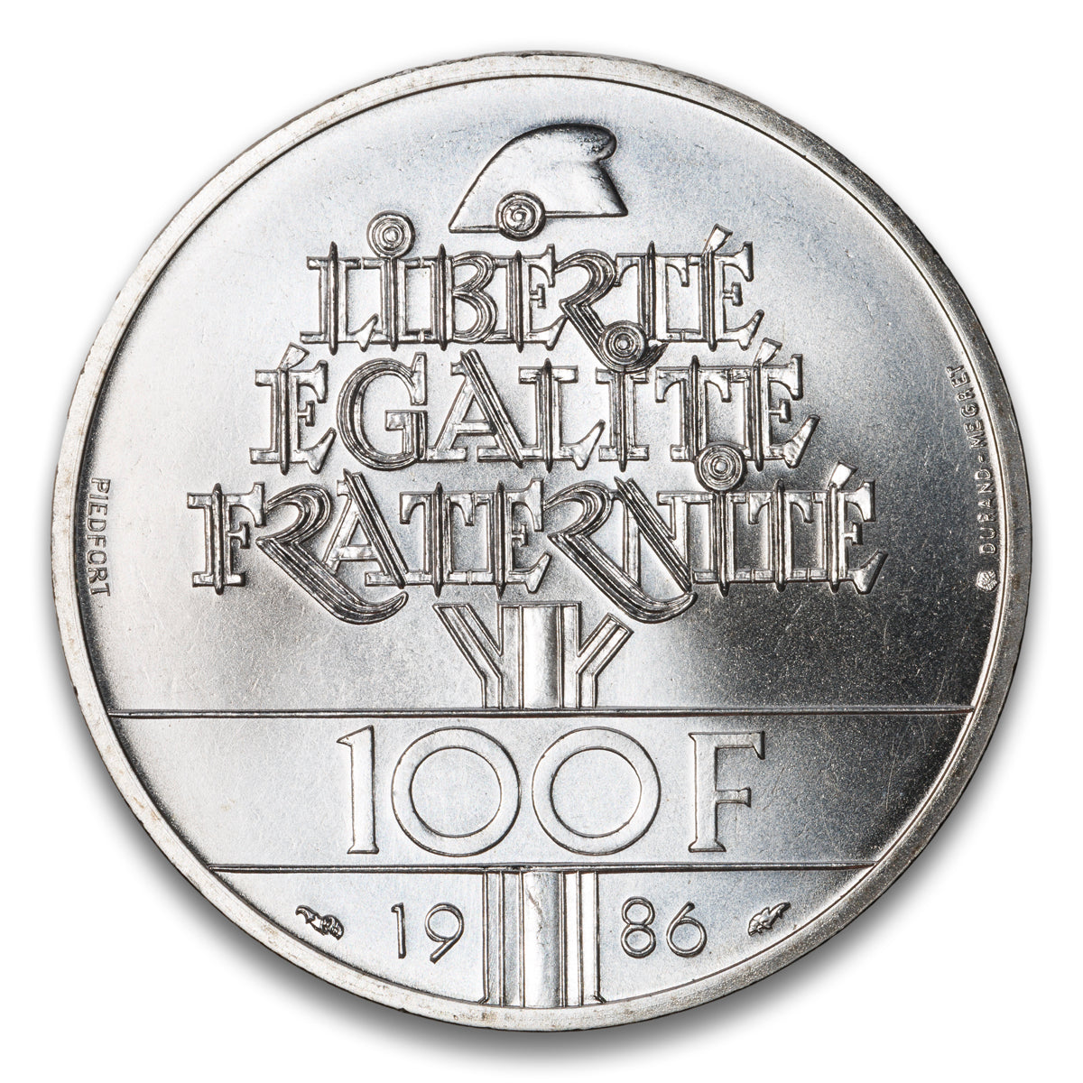 Piedfort France Silver 100 Francs 1986