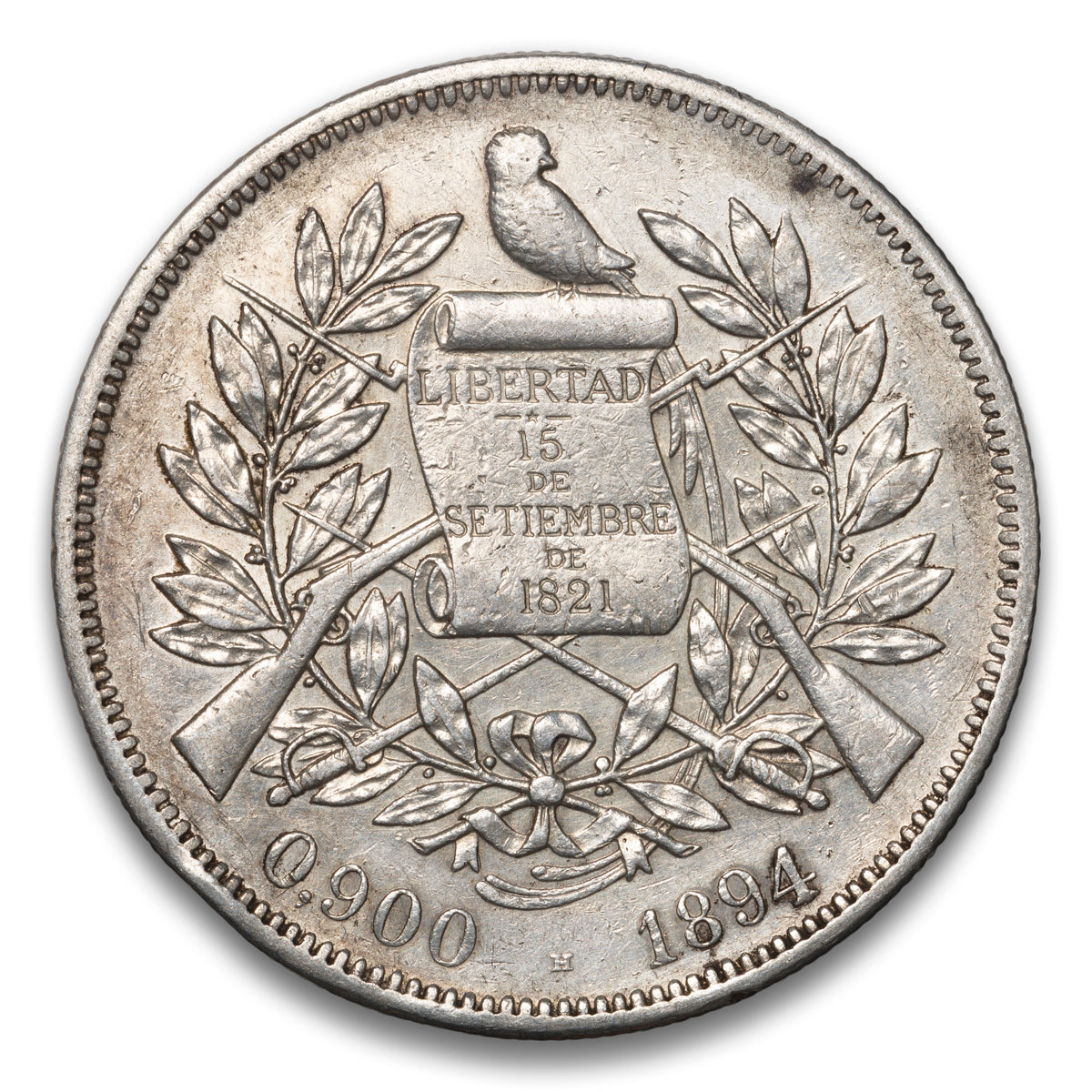 Guatemala Silver 1 Peso 1894 H