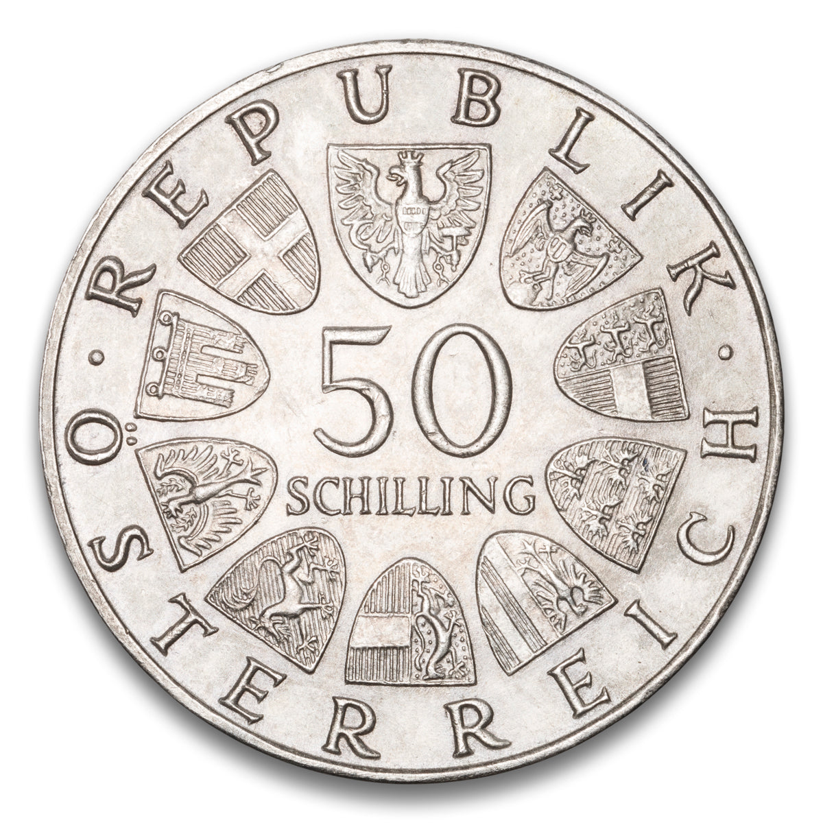 Austria Silver 50 Schilling 1967