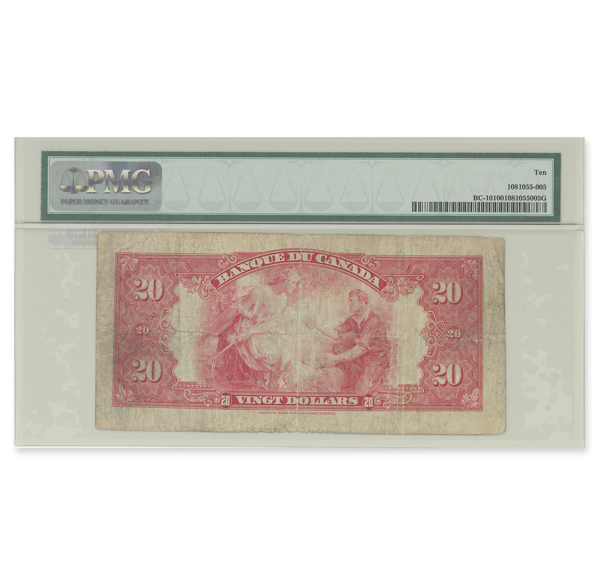 $20 1935 BC-10 French Osborne-Towers Prefix F PMG VG-10