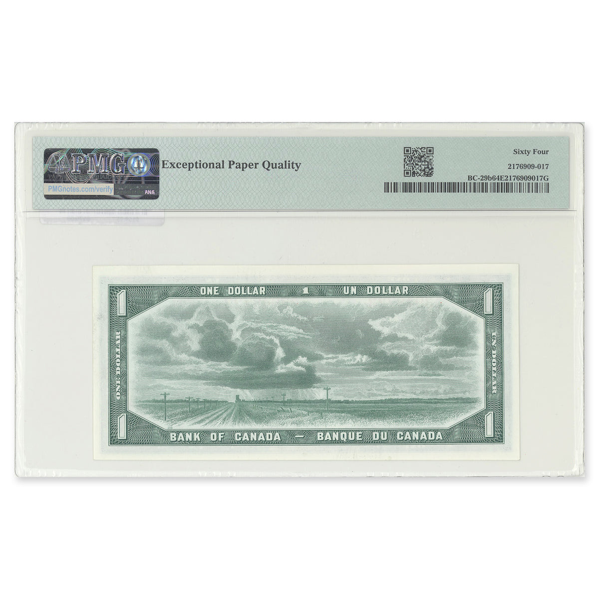 $1 1954 Devil's Face Series BC-29b Beattie-Coyne Prefix M/A PMG CUNC-64 EPQ