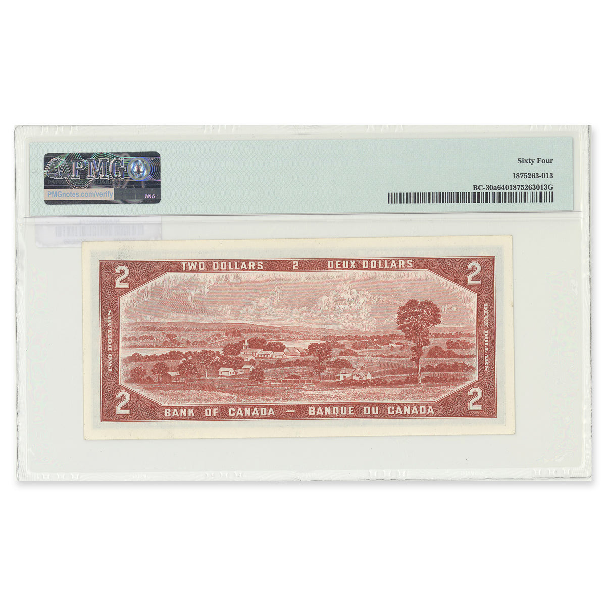 $2 1954 Devil's Face Series BC-30a Coyne-Towers Prefix D/B PMG CUNC-64