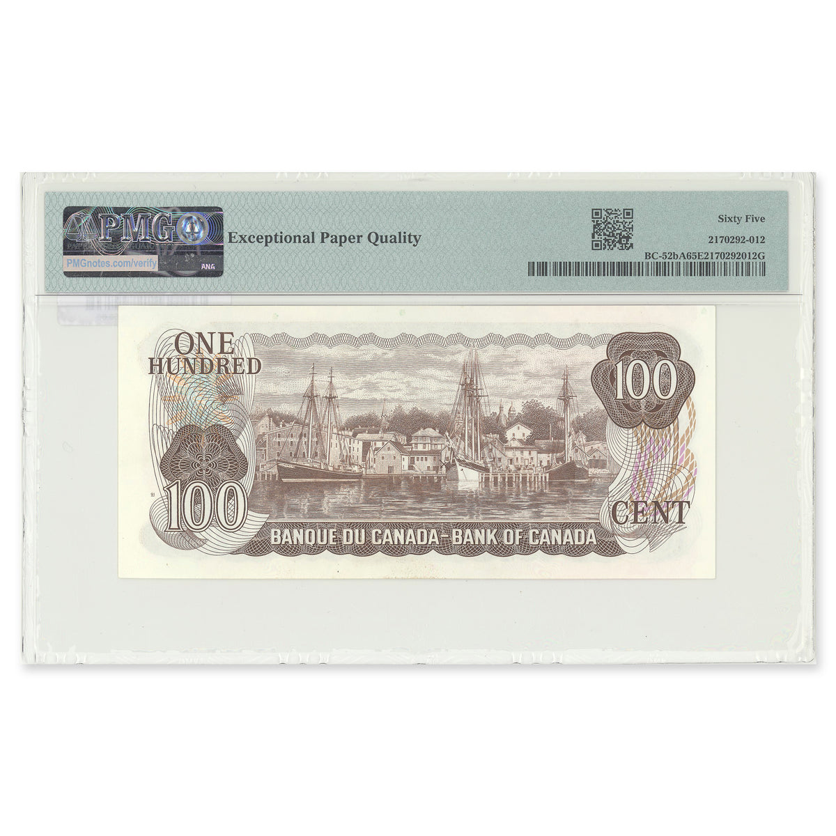 $100 1975Replacement BC-52bA Crow-Bouey Prefix AJX PMG EF-40 EPQ