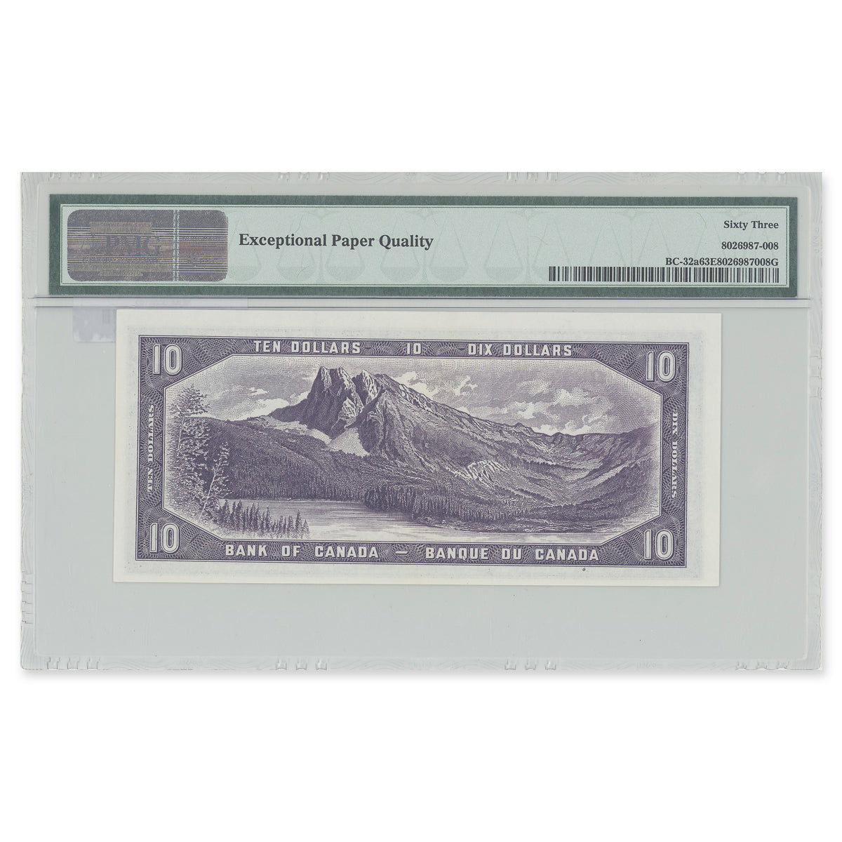 $10 1954 Devil's Face Series BC-32a Coyne-Towers Prefix C/D PMG CUNC-63 EPQ