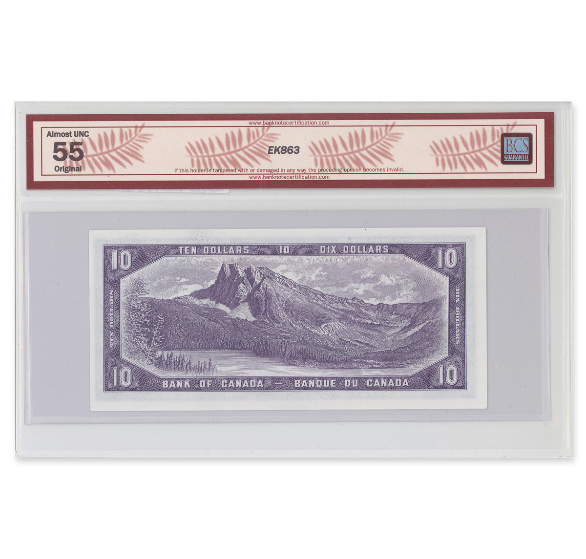 $10 1954 Modified Series BC-40a Beattie-Coyne Prefix X/D BCS AU-55 Original