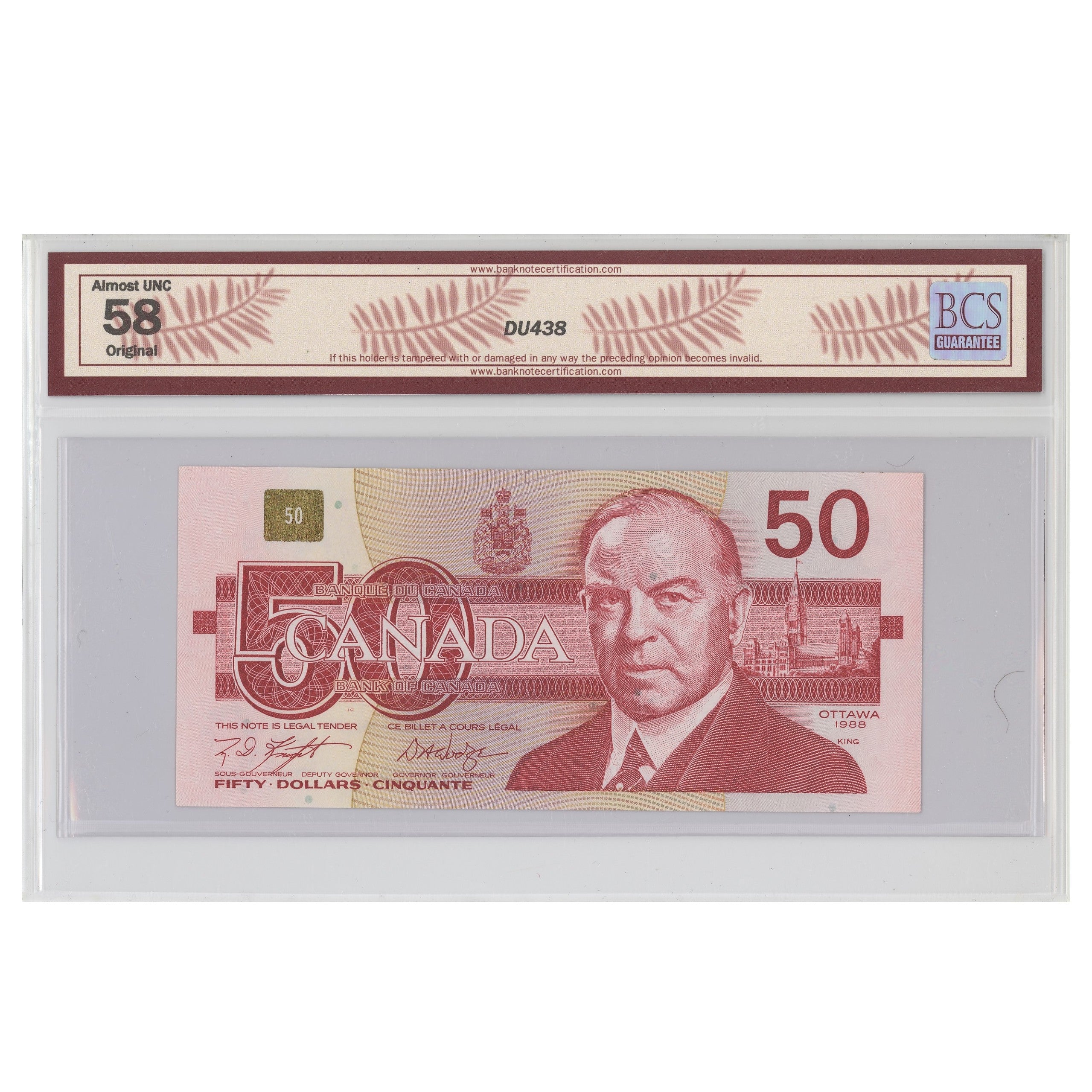 $50 1988 BC-59d Knight-Dodge Prefix FHZ BCS AU-58 Original