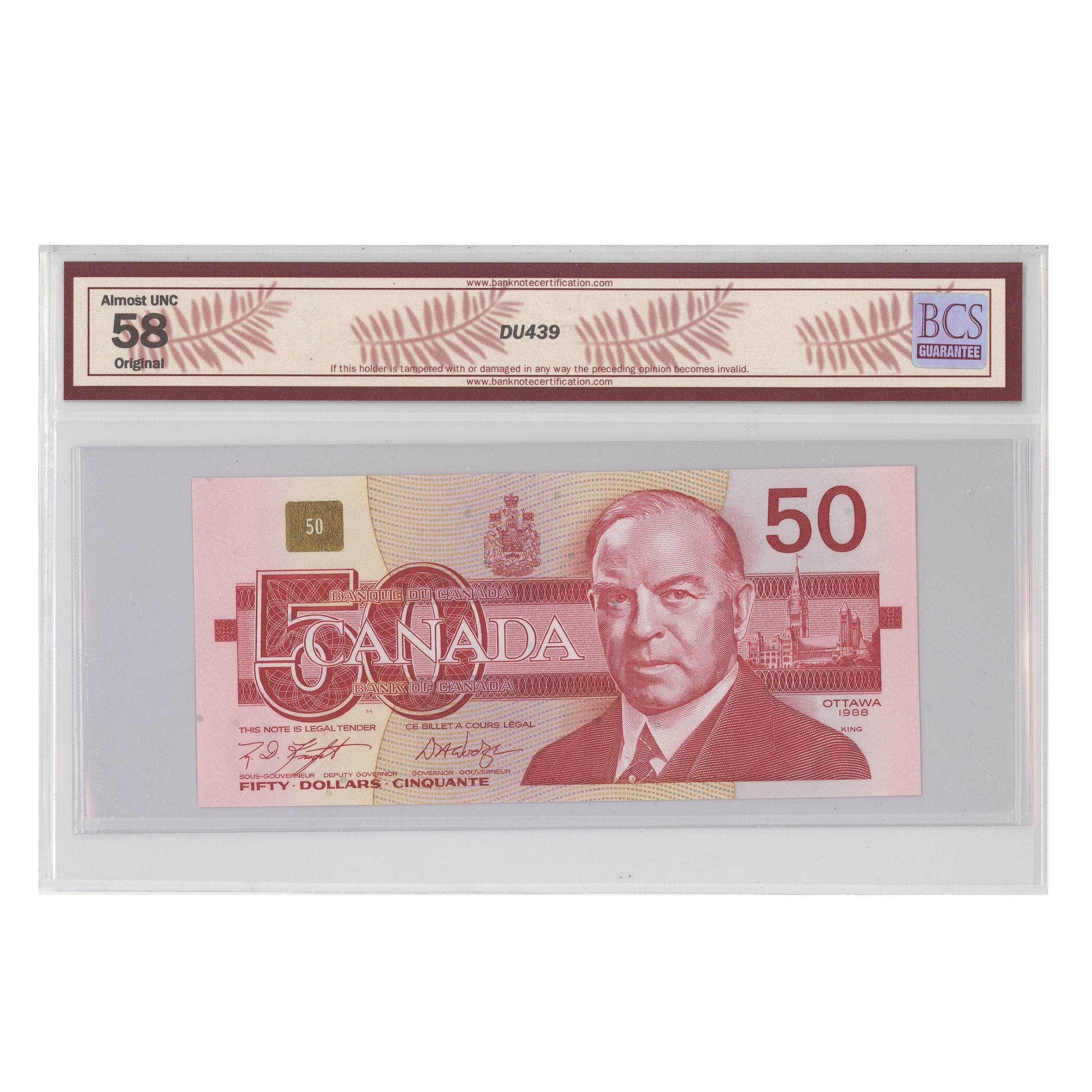 $50 1988 BC-59d Knight-Dodge Prefix FME BCS AU-58 Original