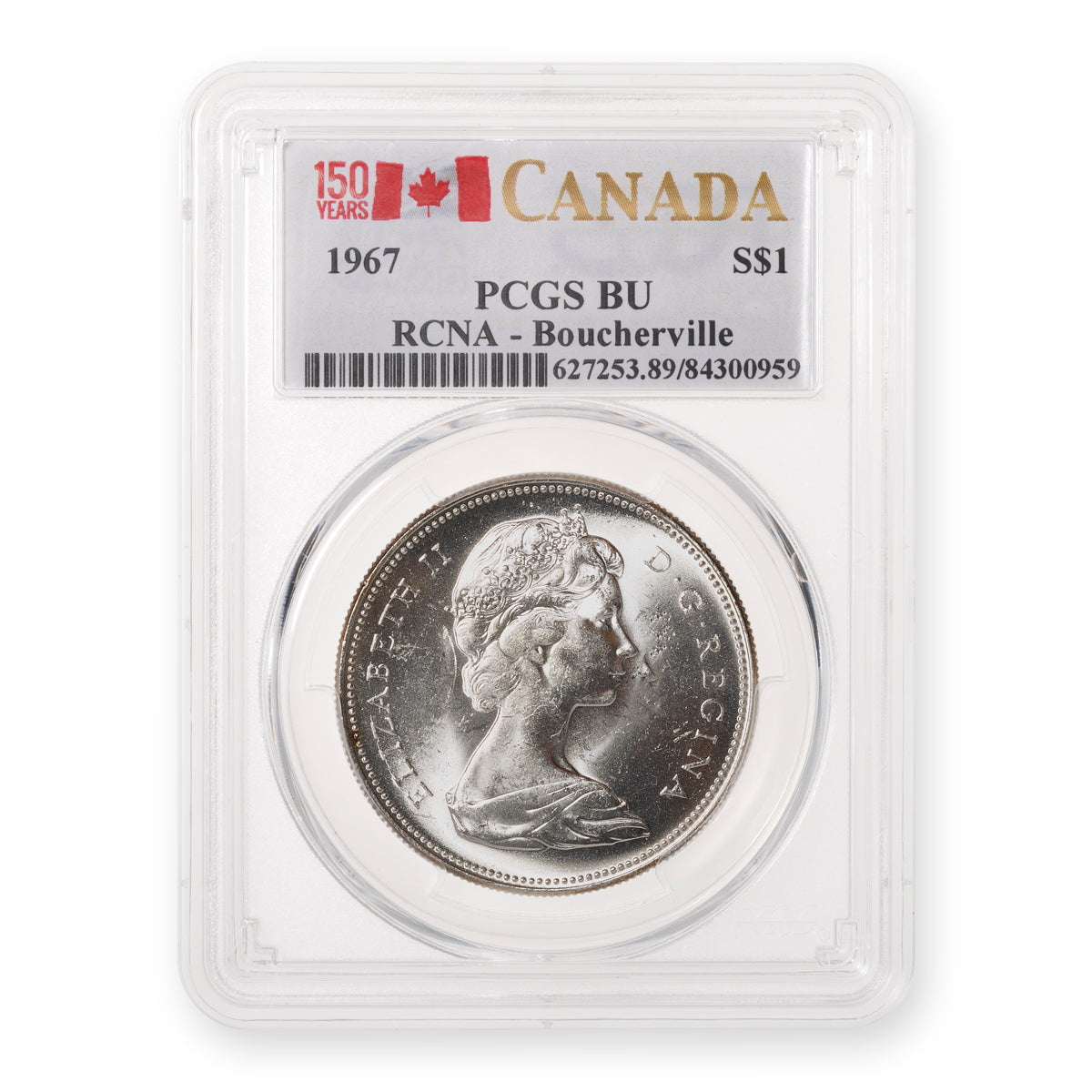 $1 1967 PCGS BU 2017 Boucherville RCNA Convention label