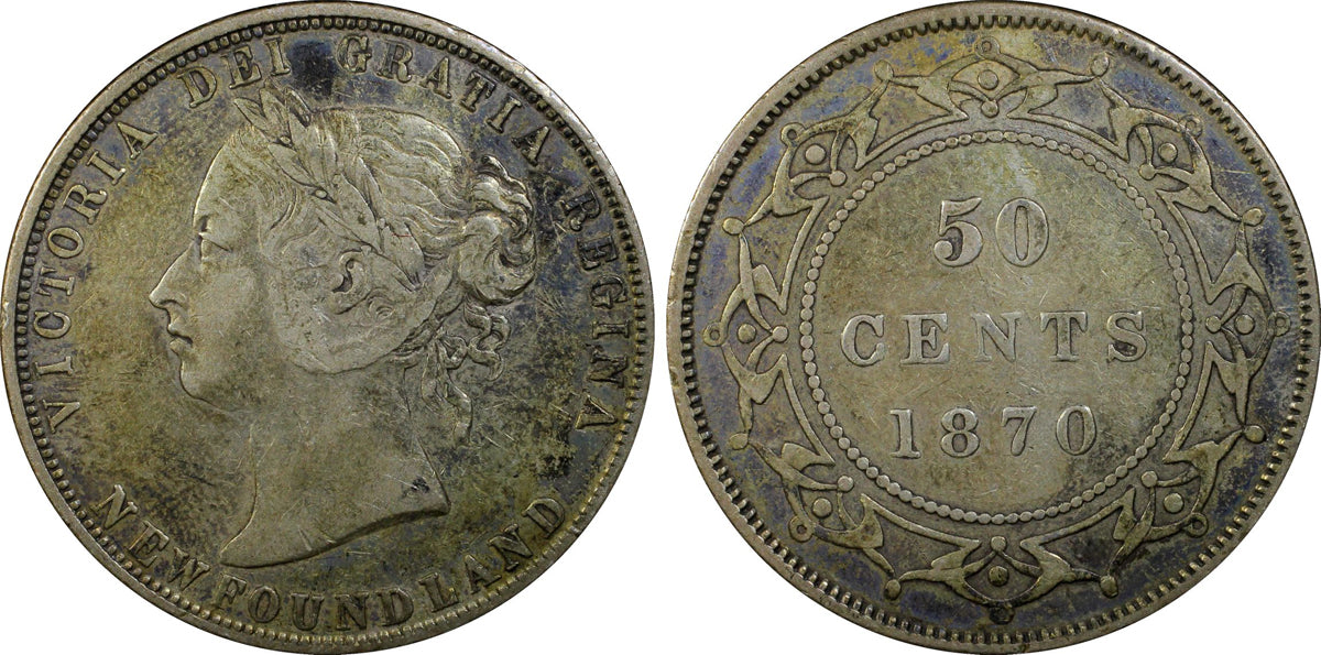 NFLD 50 Cent 1870 PCGS EF-40