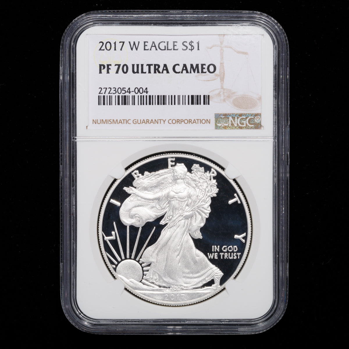 US 1oz .999 Fine Silver $1 Eagle: 2017 W PR-70 Ultra Cameo