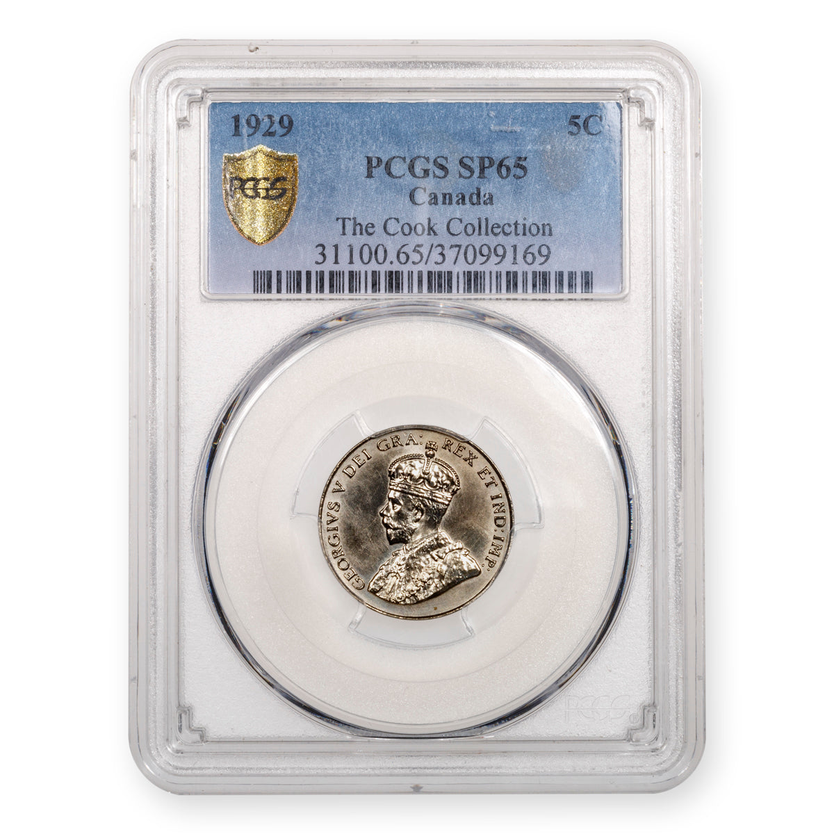 5 Cent 1929 Cook Collection PCGS SP-65