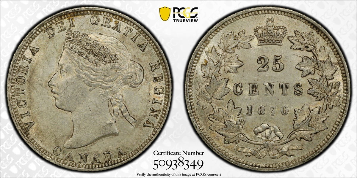 25 Cent 1870 PCGS AU-58