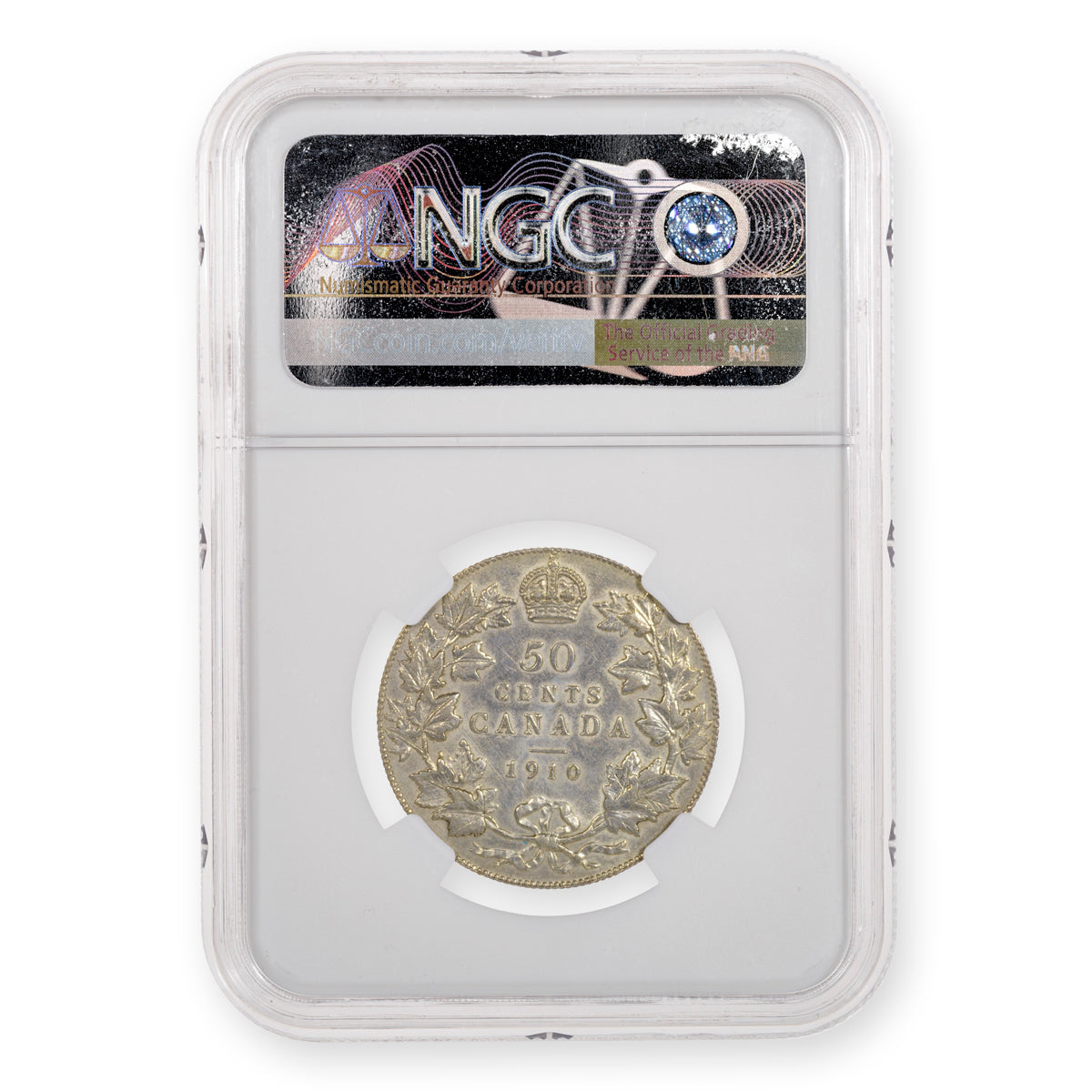50 Cent 1910 Victorian Leaves NGC AU-50