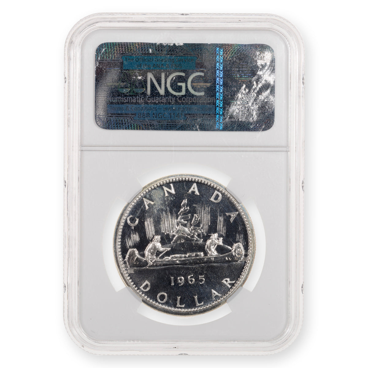 $1 1965 Small Beads Pointed 5, Cameo NGC PL-67