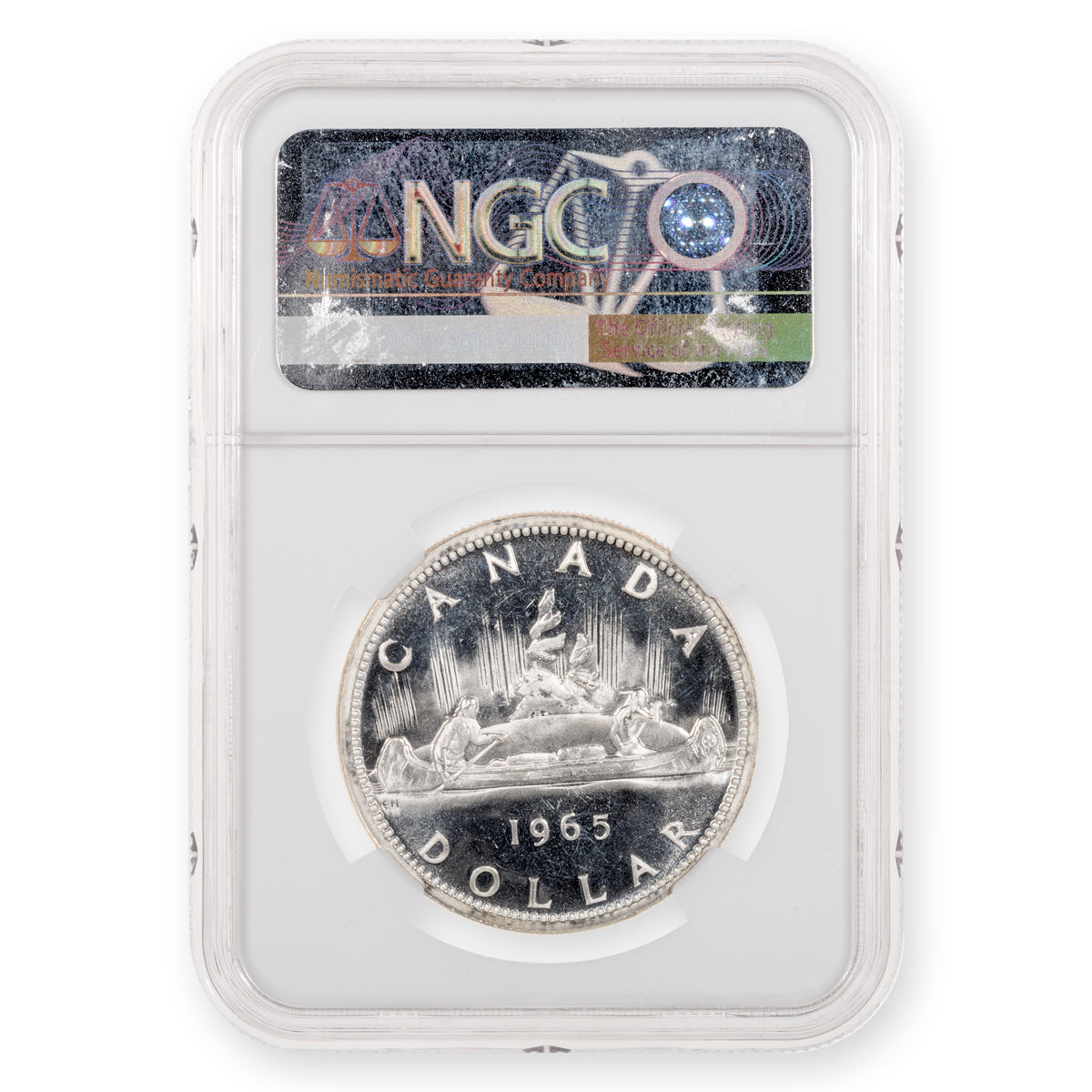 $1 1965 Small Beads Pointed 5, Cameo NGC PL-65