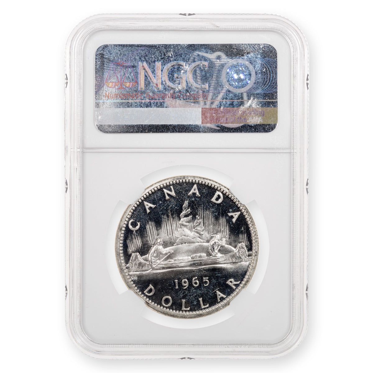 $1 1965 Small Beads Pointed 5, Cameo NGC PL-64