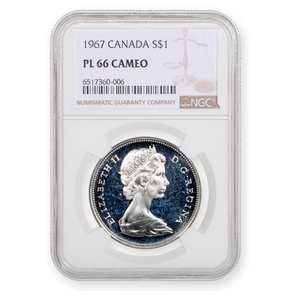 $1 1967 Cameo NGC PL-66