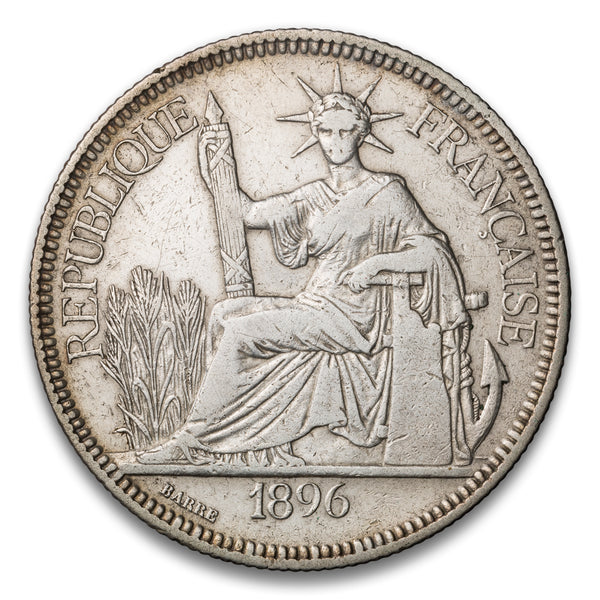 French Indo-China Silver 1 Piastre 1896 A