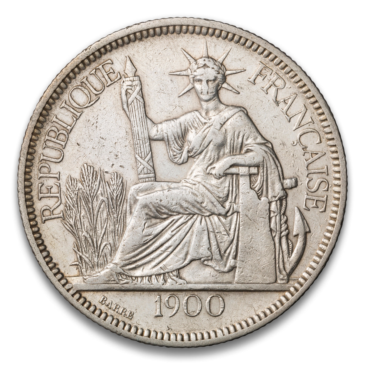 French Indo-China Silver 1 Piastre 1900 A