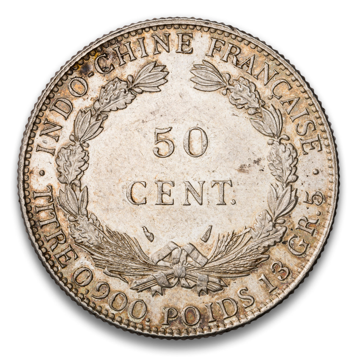 French Indo-China Silver 50 Cents 1936