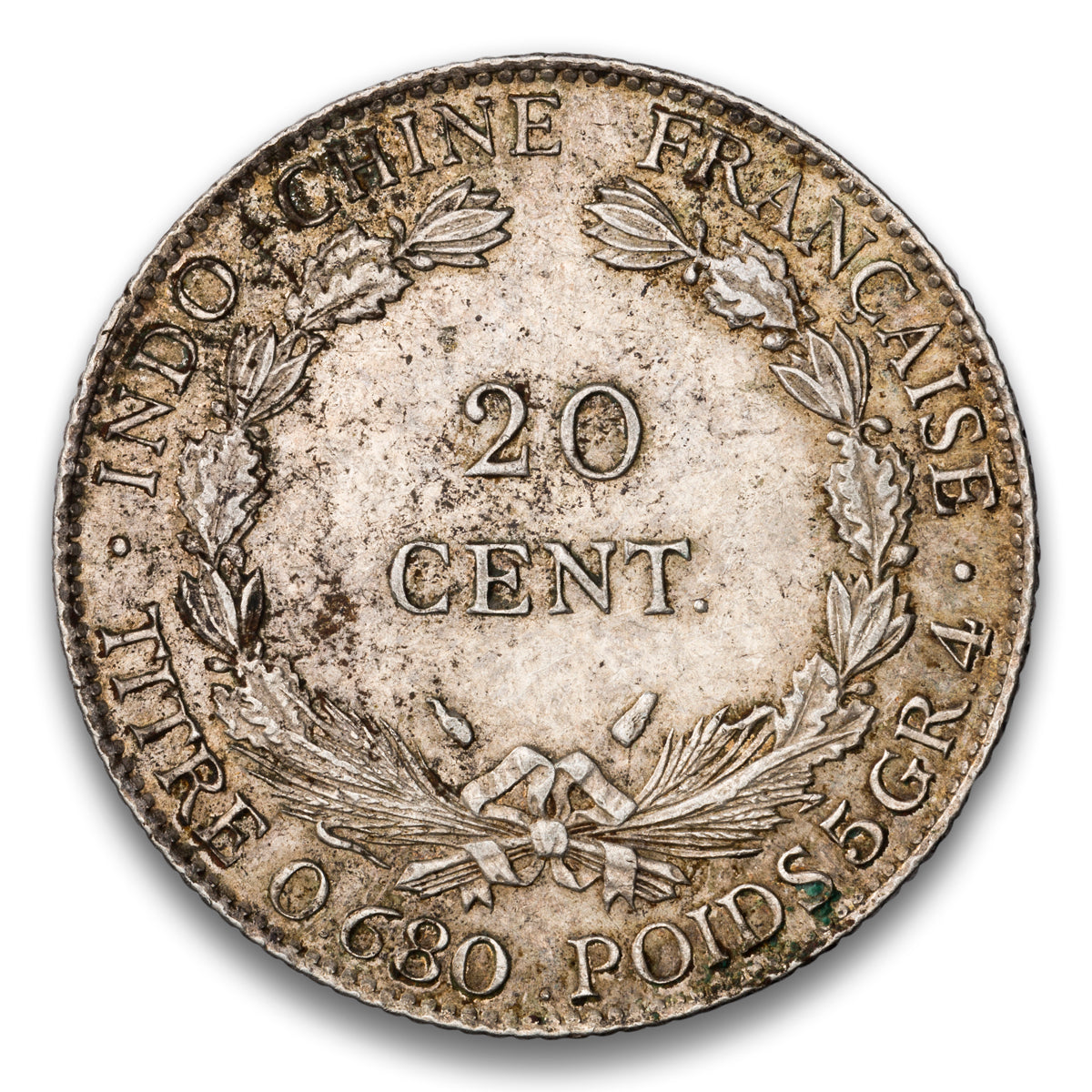 French Indo-China Silver 20 Cents 1937