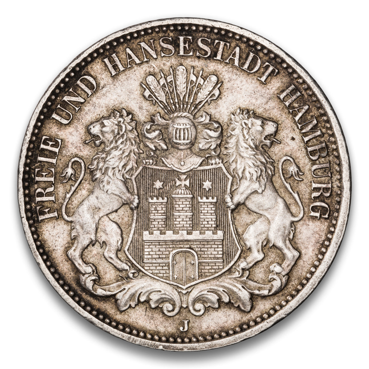 Hamburg - German State Silver 3 Mark 1911 J