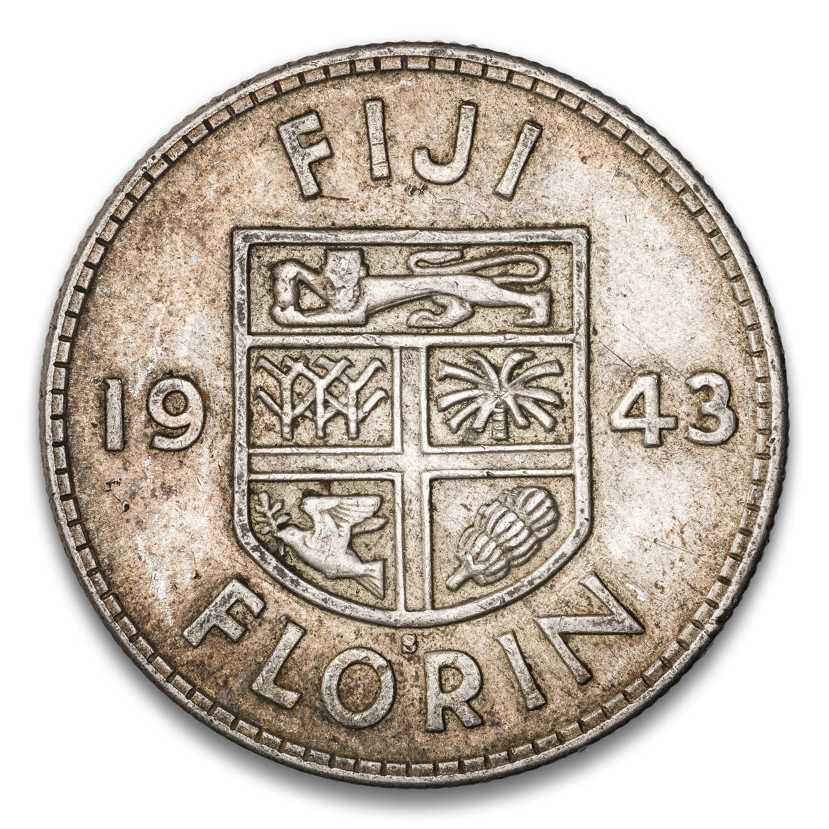 Fiji Silver 1 Florin 1943 S