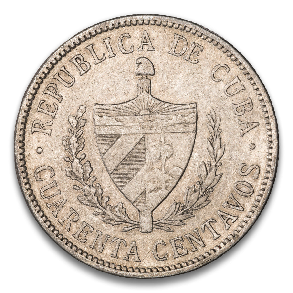 Cuba Silver 40 Centavos 1915