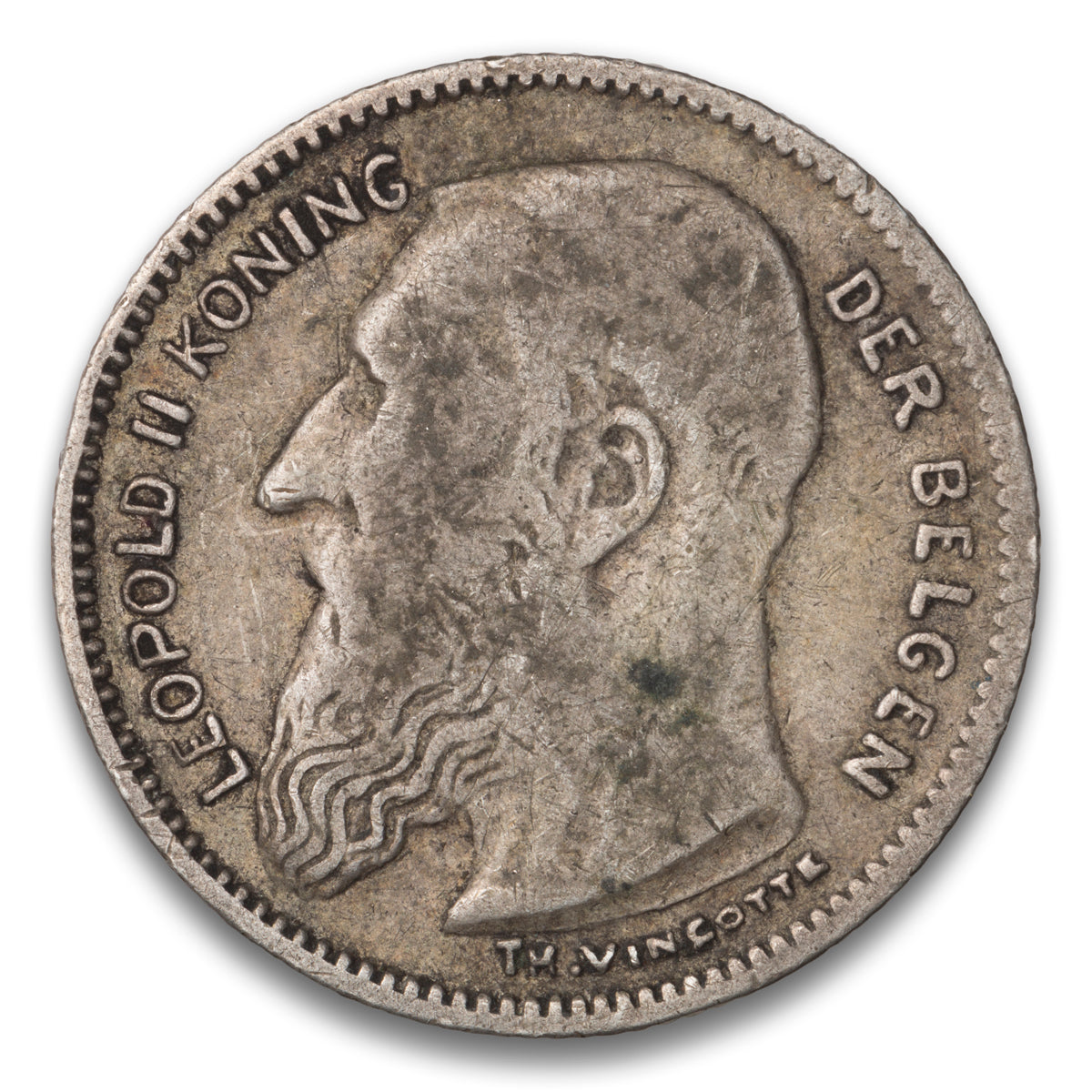 Belgium Silver 50 Centimes 1907