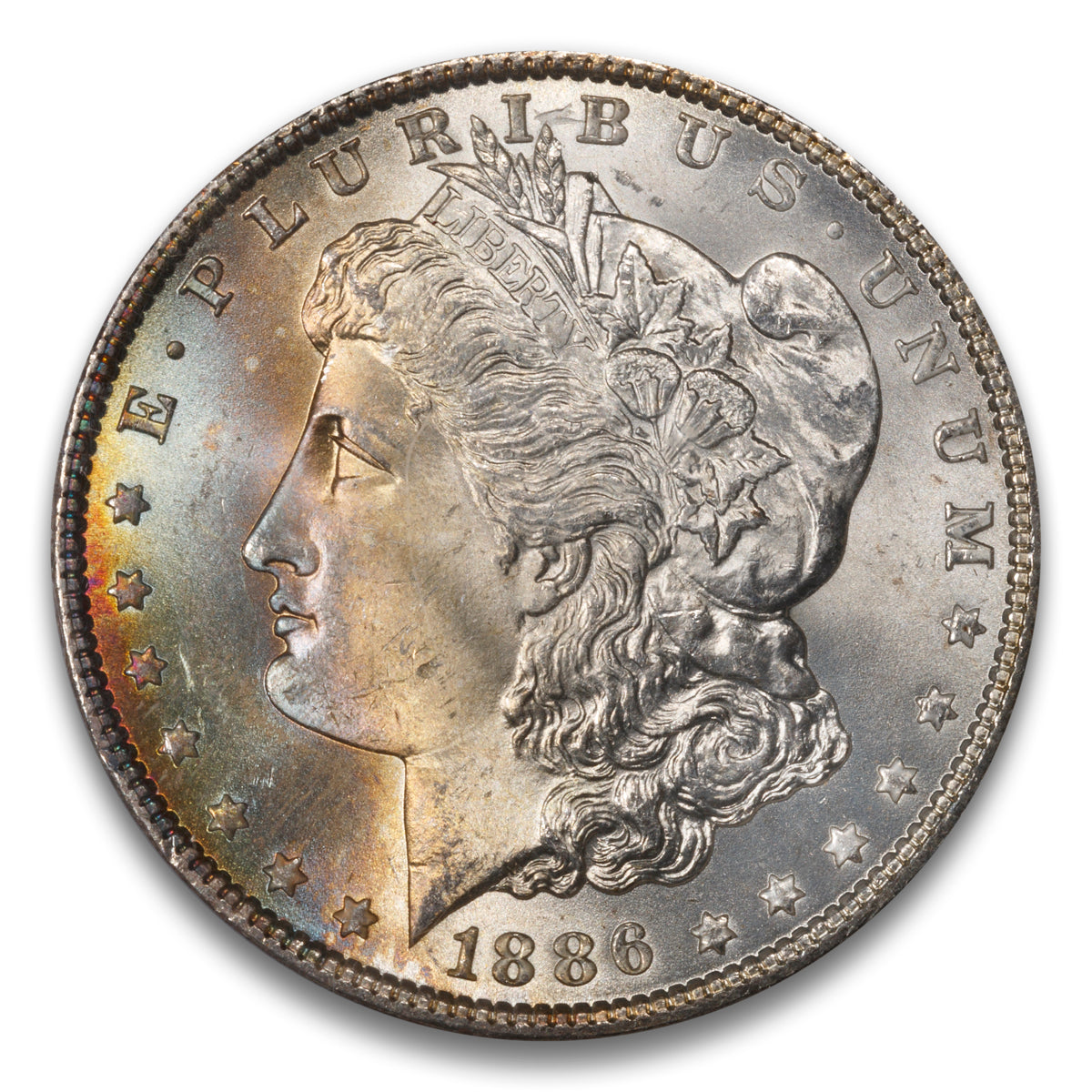 US $1 1886 Morgan Dollar PCGS MS-65 CAC Green Bean