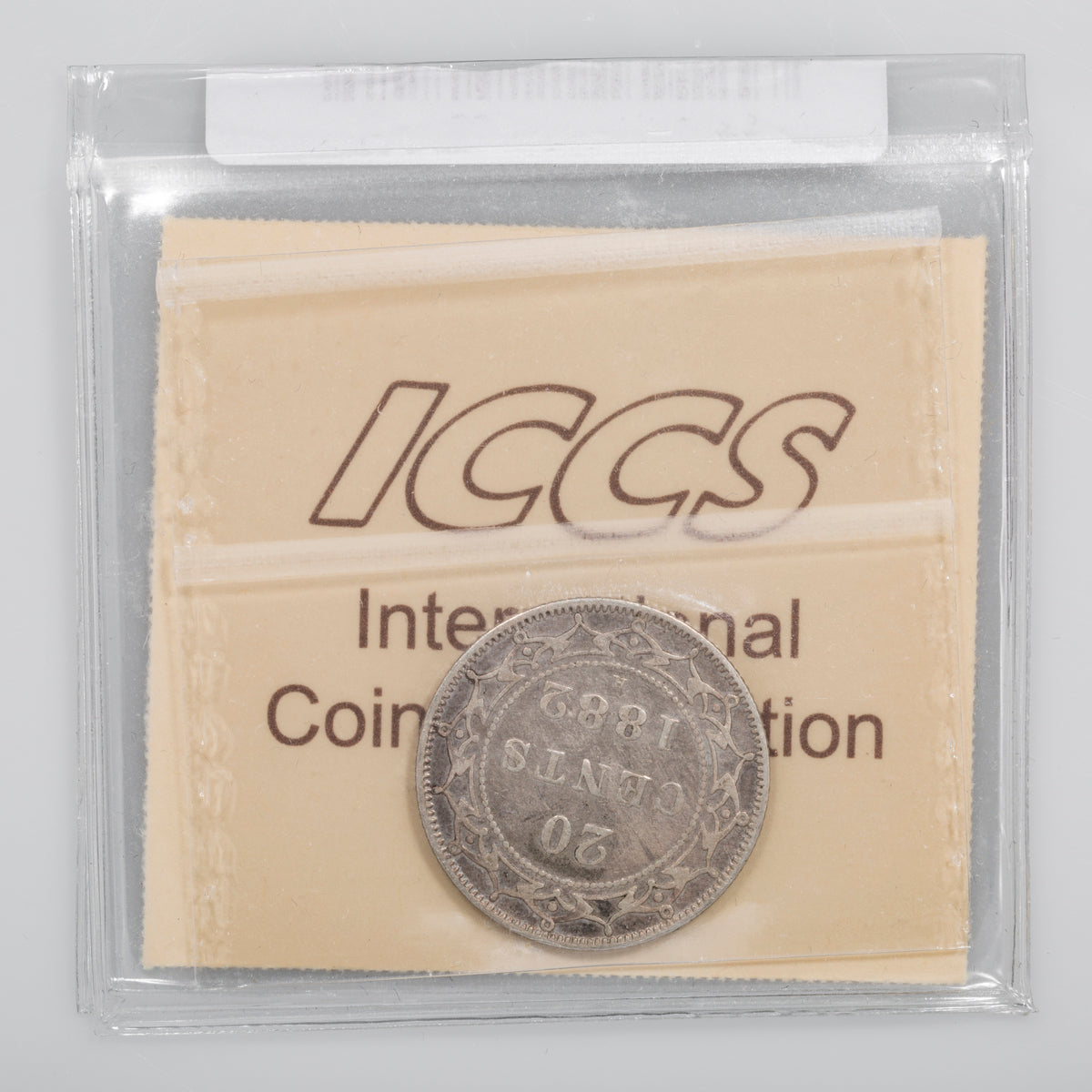 NFLD 20 Cent 1882H Rotated Die ICCS VF-30