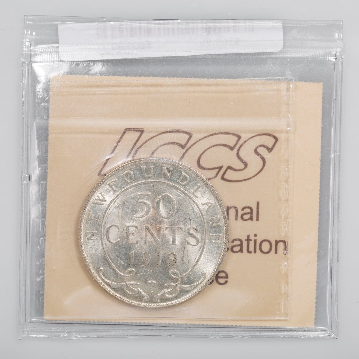 NFLD 50 Cent 1918C ICCS AU-58