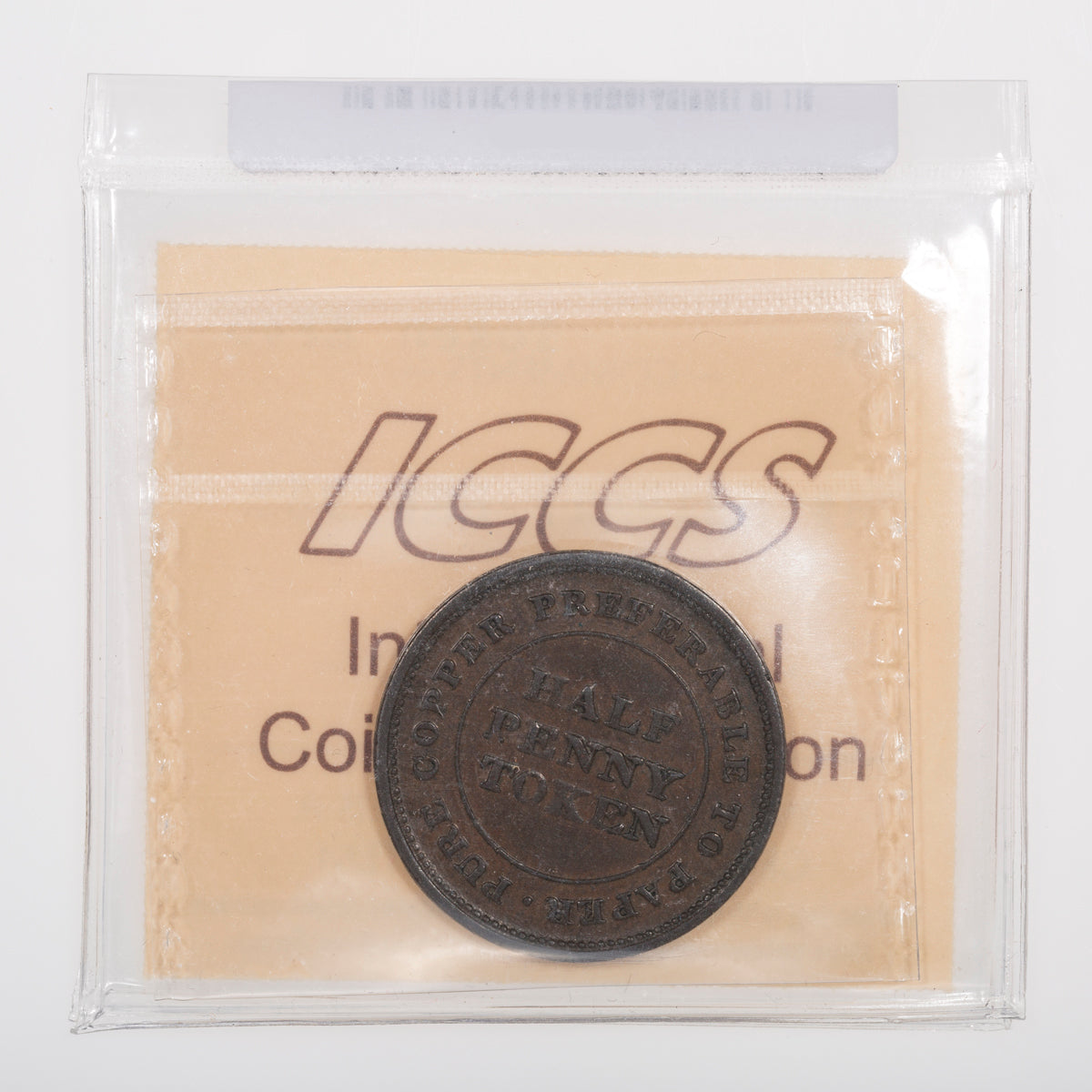Nova Scotia Pure Copper Preferable to Paper Half Penny Token - 1812 Trade & Navigation Half Penny 1812 EF-40