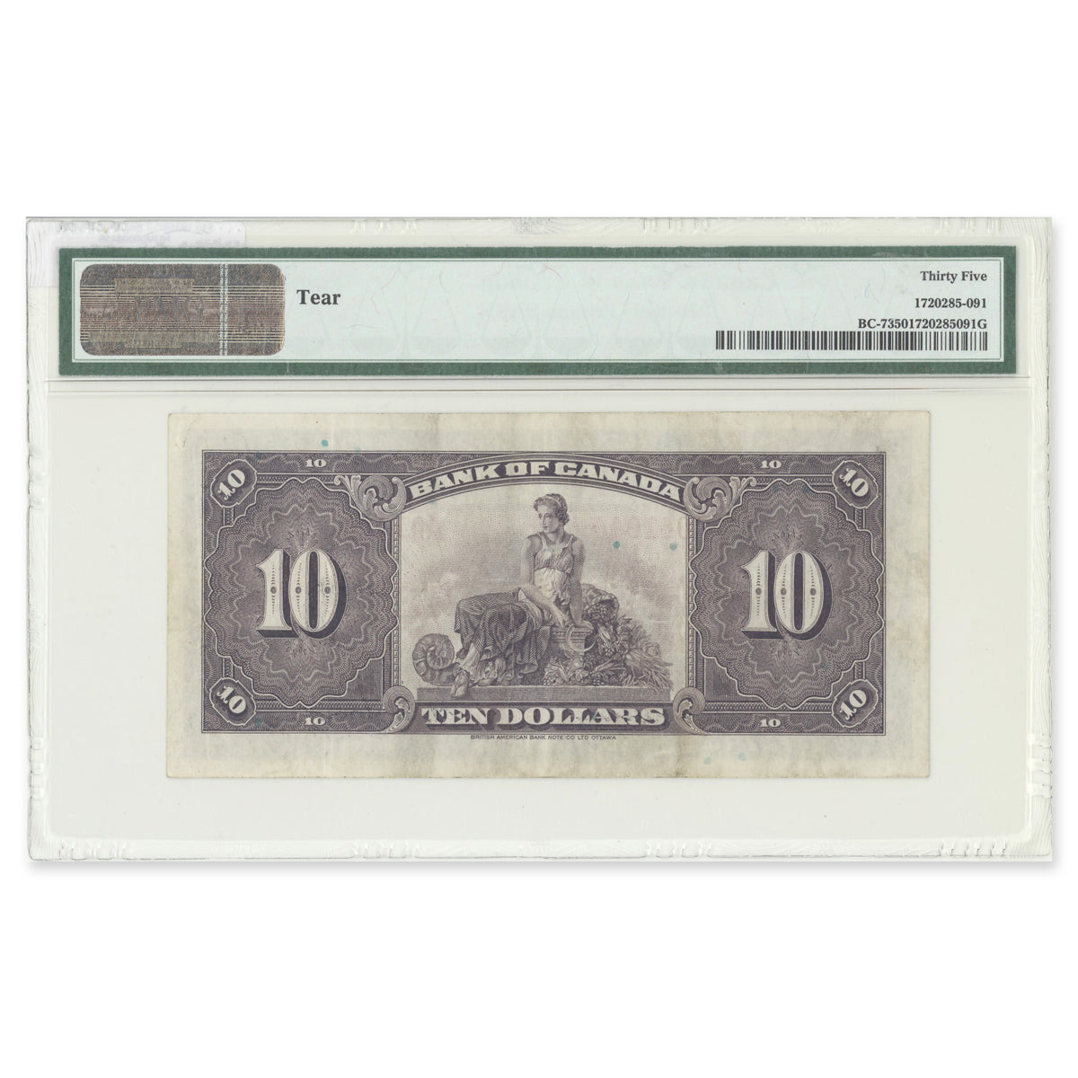 $10 1935 BC-7 English Osborne-Towers Prefix A PMG VF-35