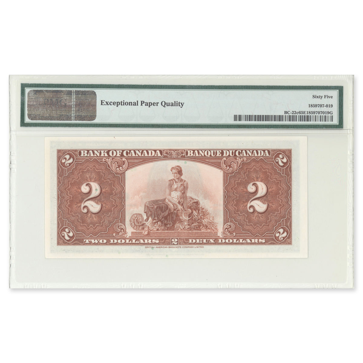 $2 1937 BC-22c Coyne-Towers Prefix L/R PMG GUNC-65 EPQ