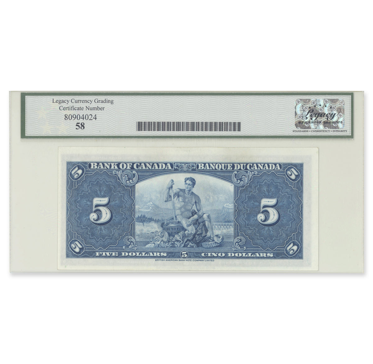 $5 1937 BC-23c Coyne-Towers Prefix H/S Legacy AU-58