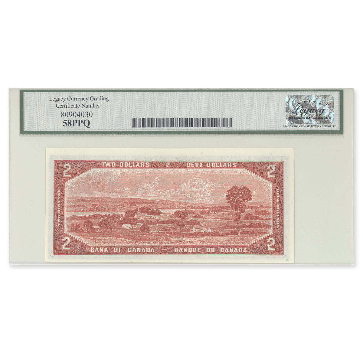 $2 1954 Devil's Face Series BC-30b Beattie-Coyne Prefix E/B Legacy AU-58 PPQ