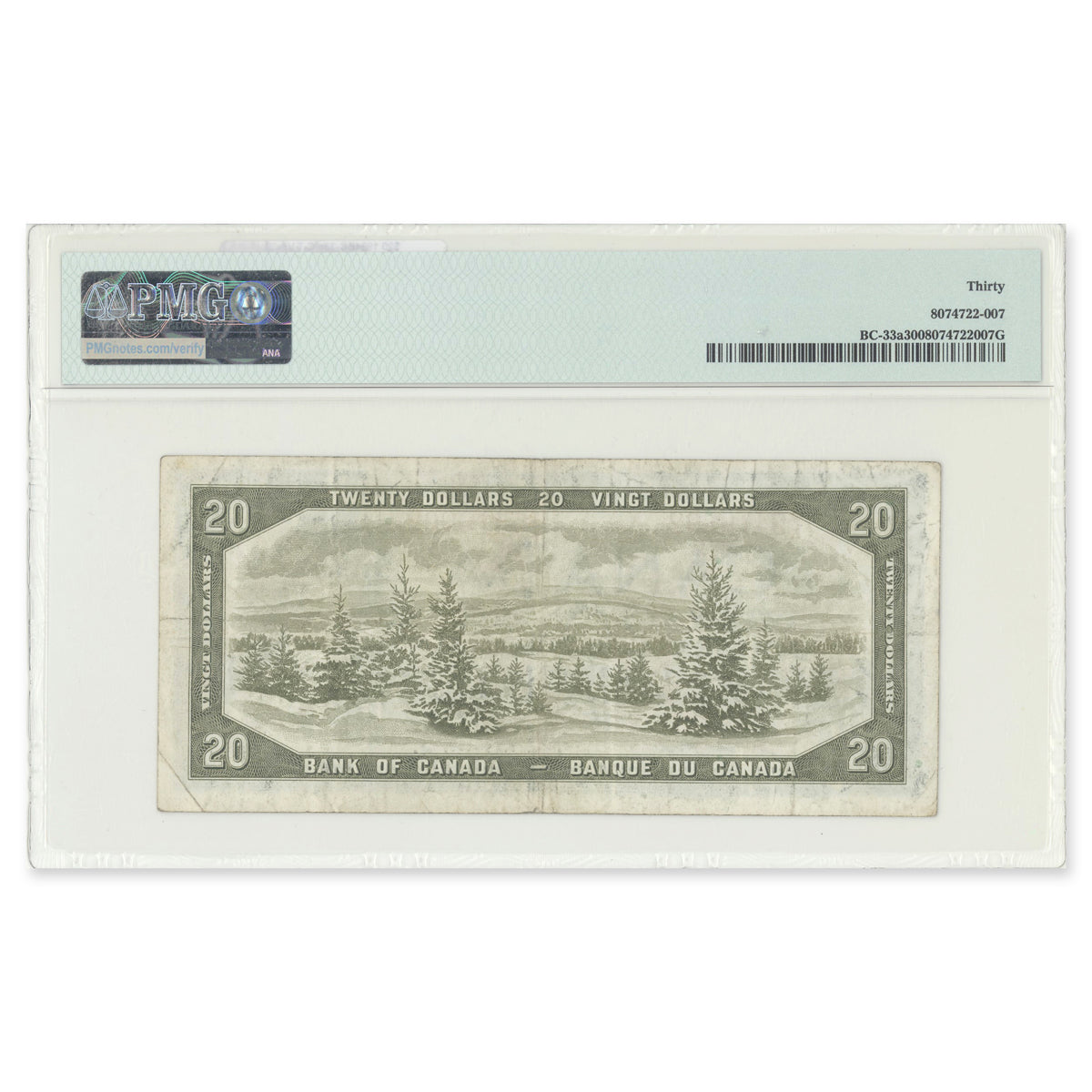 $20 1954 Devil's Face Series BC-33a Coyne-Towers Prefix B/E PMG VF-30