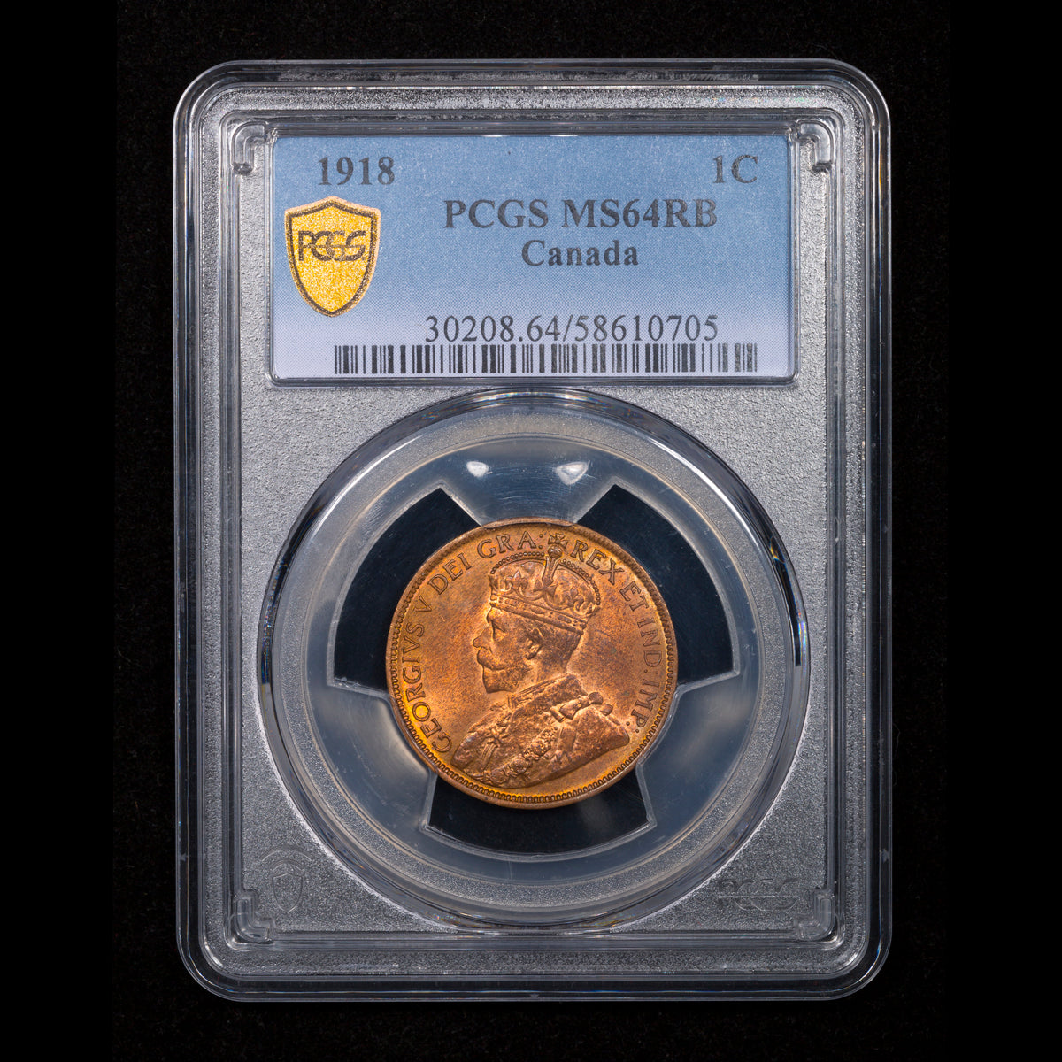 1 Cent 1918 PCGS MS-64 RB
