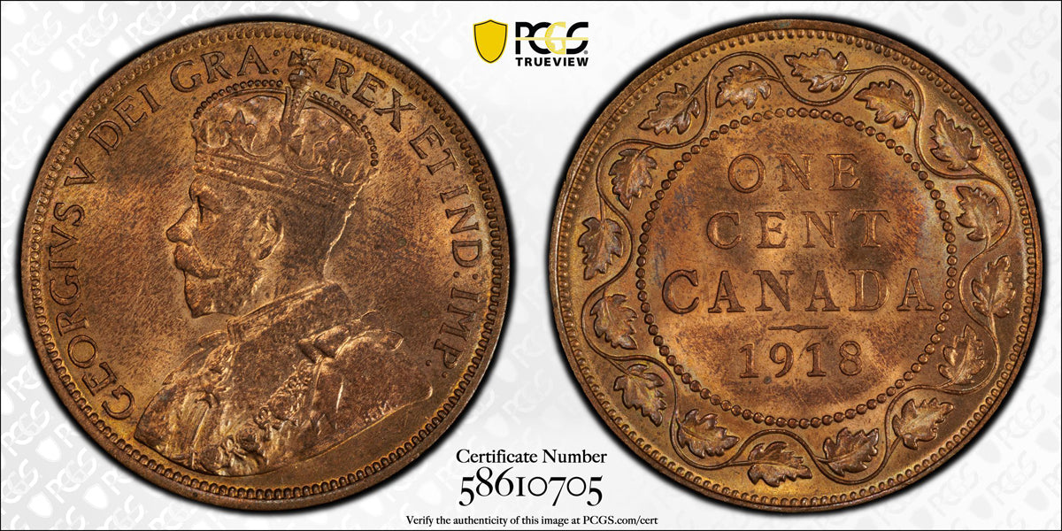 1 Cent 1918 PCGS MS-64 RB
