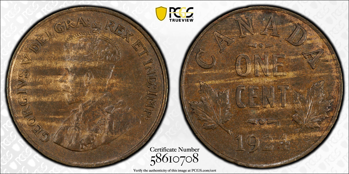 1 Cent 1924 PCGS MS-62 BN