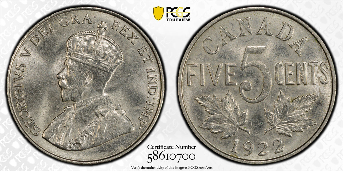 5 Cent 1922 Near S PCGS MS-64