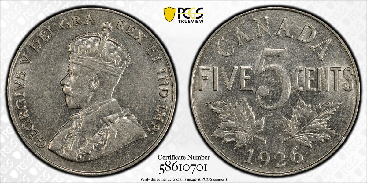 5 Cent 1926 Near 6 PCGS AU-58