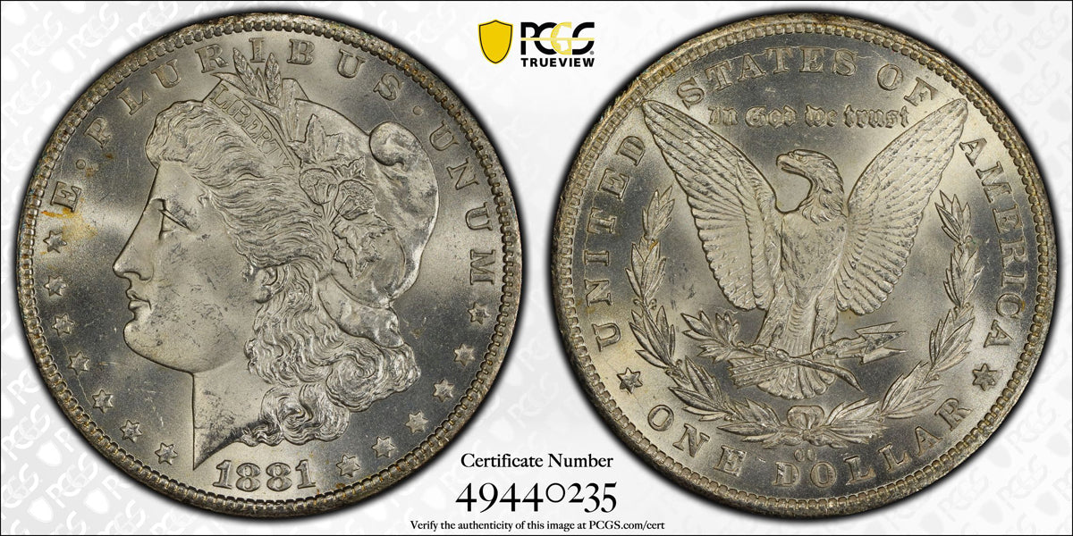 US $1 1881CC PCGS MS-64