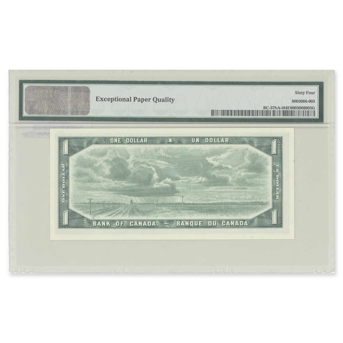 $1 1954 Modified Series BC-37bA-i Replacement Beattie-Rasminsky Prefix *A/F PMG CUNC-64 EPQ